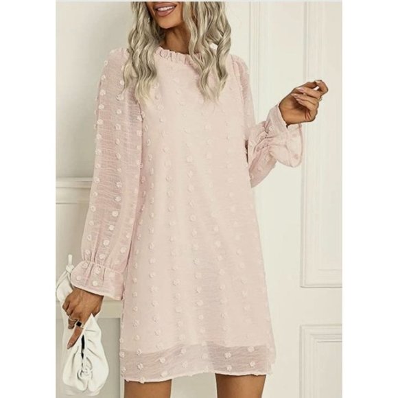 Solution Dresses & Skirts - 𝅺Polka Dot Dress Swiss Dress w/ Bell Sleeves A-Line Romantic Bohochic sz(2XL)